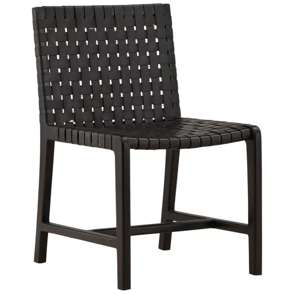 Leather Dining Krzeslo, Black, Set of 2