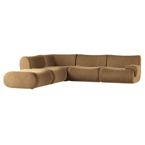 5 Piece Modular Sectional, Latte Brown